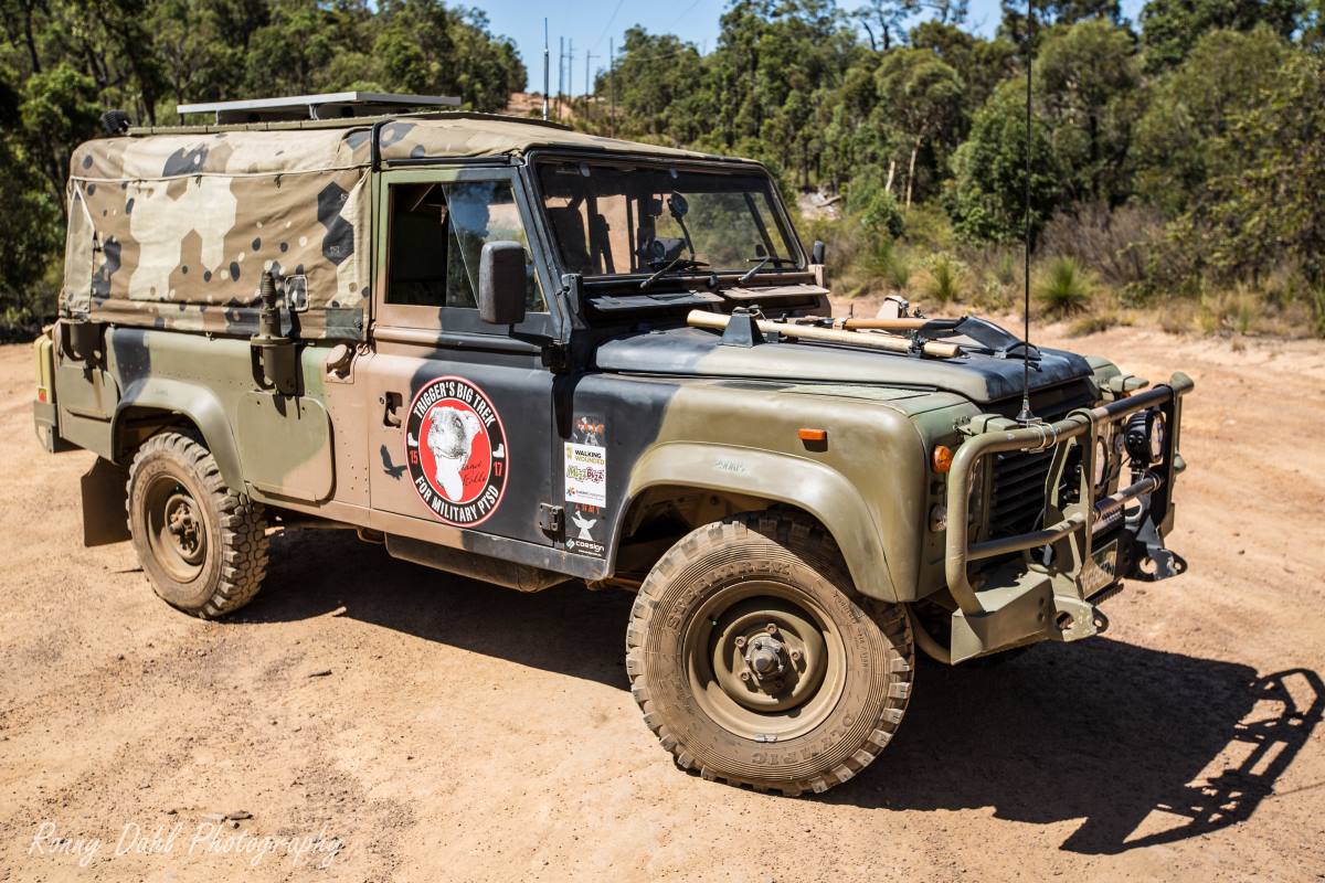 Army Land Rover Defender 110 On a mission to spread awareness for PTSD.