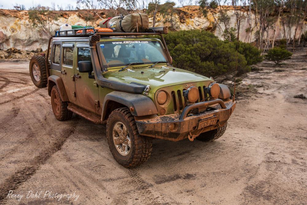 Jeep JK Wrangler in the outback. Western Australia.
