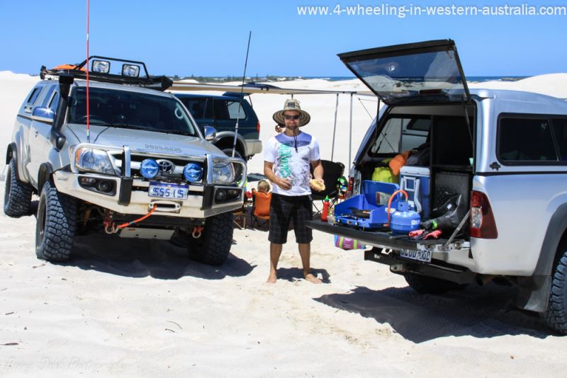Easy lunch cook up in the sand dunes.