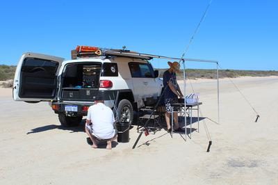 Having a fish at Little Lagoon in Shark Bay a month after buying the FJ