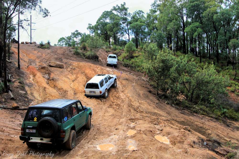 Snatching a 4WD up hill. Snatching a 4WD up hill.