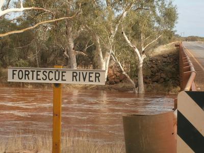 The Fortescue River running deep and Pilbara Red.