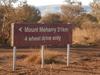 Juna Downs access road signage to Mount MeHarry.