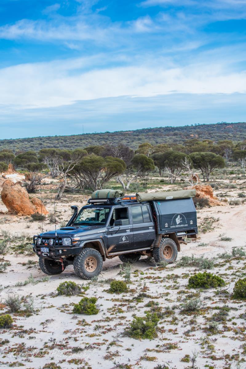 Toyota Landcruiser in a remote outback location.