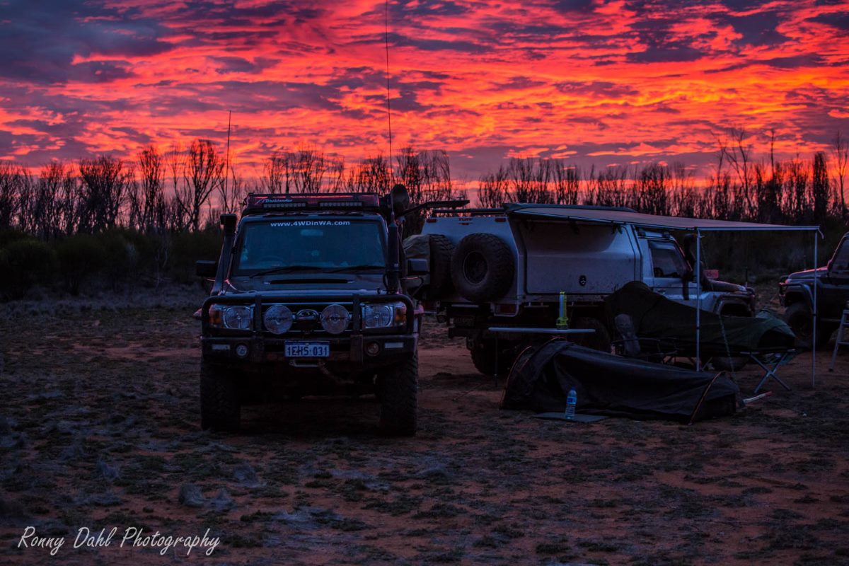 Camp at the Holland Track, Western Australia.